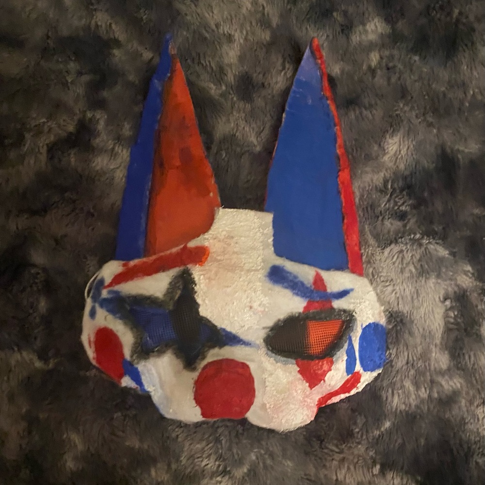 Colorful Abstract Clown-Cat Mask